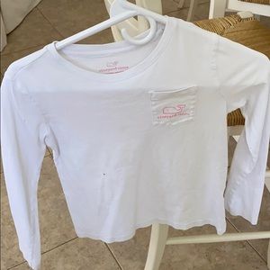 Vineyard vines long sleeve pink and white